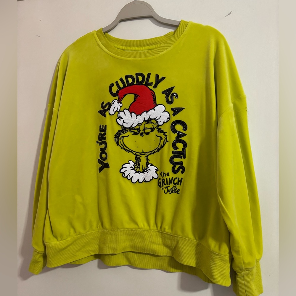 The grinch x justice sweater